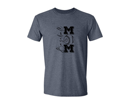 brand:Generic|color:Heather Navy|Baseball Mama 16 Graphic T-Shirt