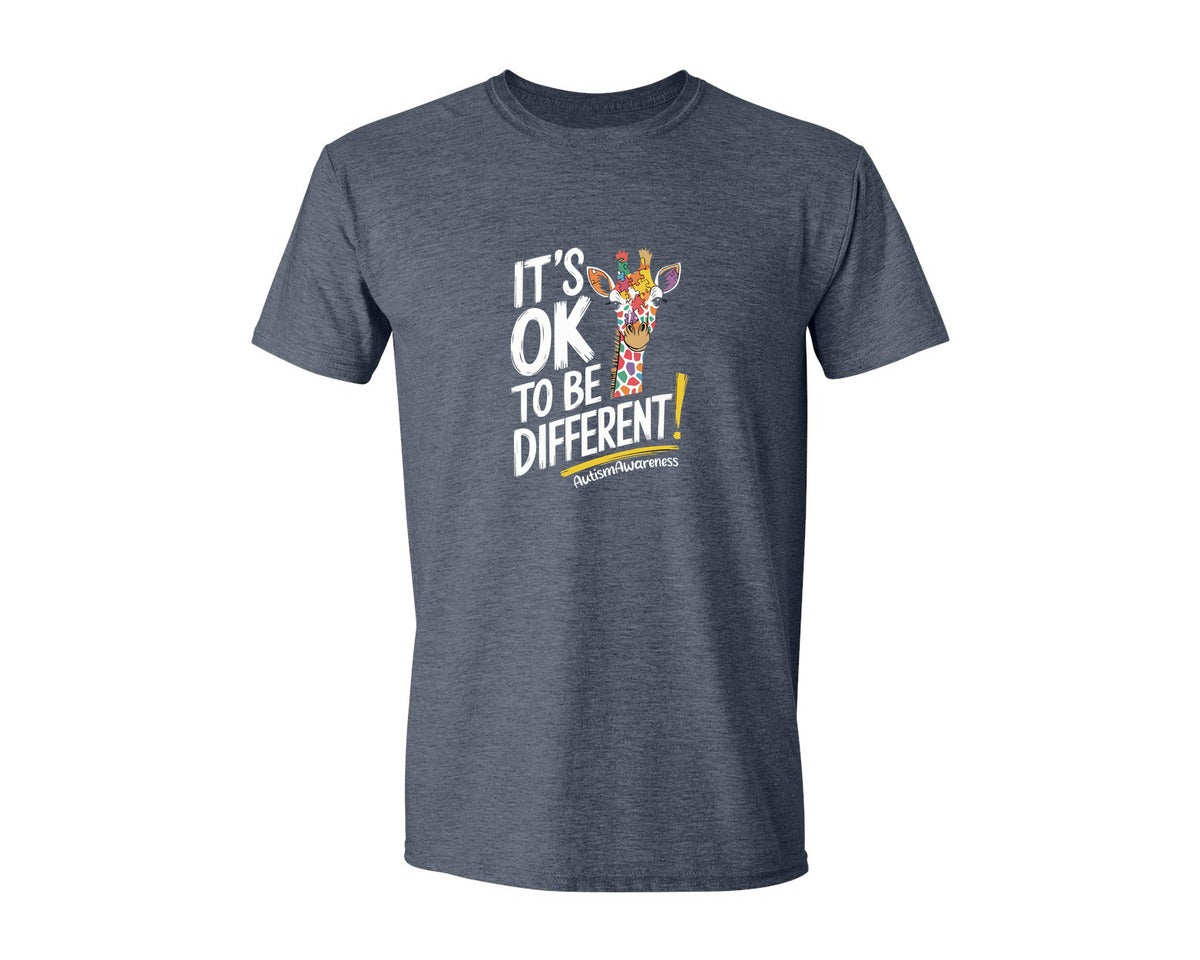 brand:Generic|color:Heather Navy|Its Ok To Be Different Autism Awareness 17 Graphic T-Shirt