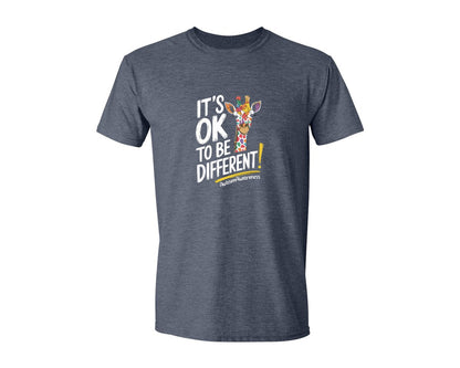 brand:Generic|color:Heather Navy|Its Ok To Be Different Autism Awareness 17 Graphic T-Shirt