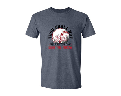 brand:Generic|color:Heather Navy|Funny Baseball Thou Shall Not Steal Graphic T-Shirt