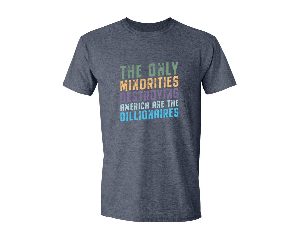 brand:Generic|color:Heather Navy|The Only Minorities Destroying America F Graphic T-Shirt