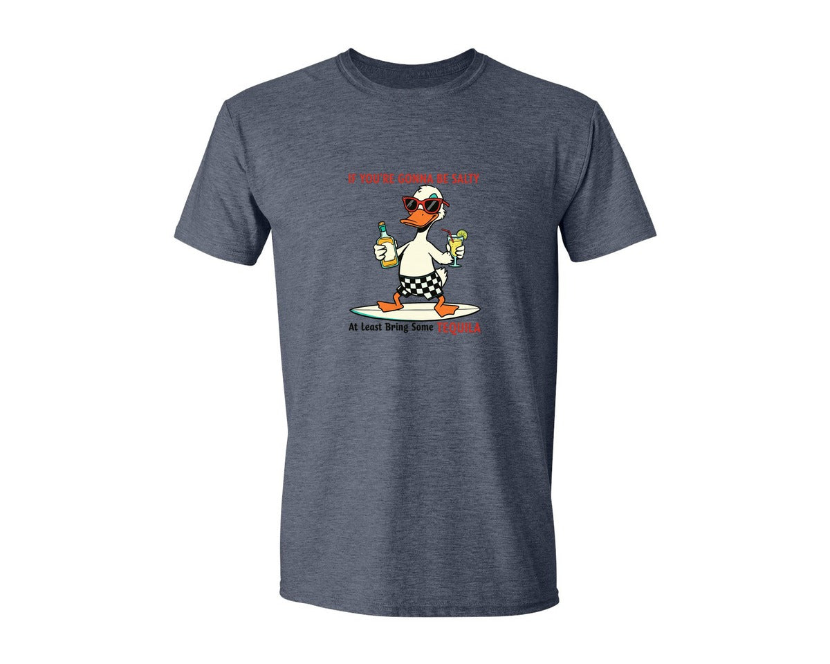 brand:Generic|color:Heather Navy|If Youre Gonna Be Saltysummer Duck Graphic T-Shirt