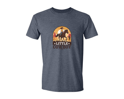 brand:Generic|color:Heather Navy|Little Cowboy Western Horse Riding Graphic T-Shirt