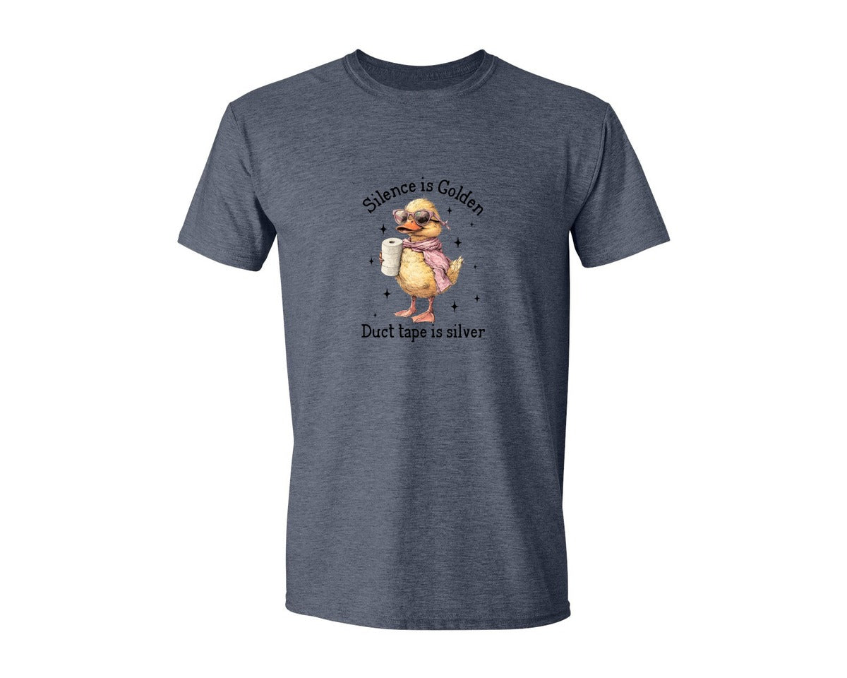 brand:Generic|color:Heather Navy|Silence Is Golden Sarcastic Funny Graphic T-Shirt
