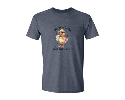 brand:Generic|color:Heather Navy|Silence Is Golden Sarcastic Funny Graphic T-Shirt