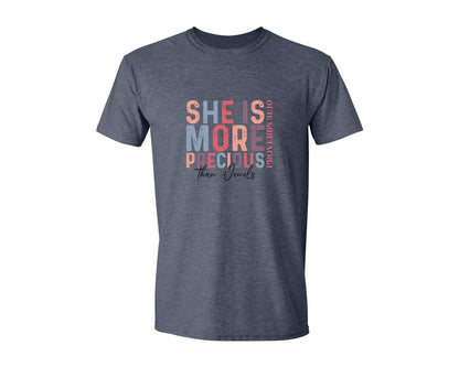brand:Generic|color:Heather Navy|Christian Quotes Mom Bible Verse Graphic T-Shirt