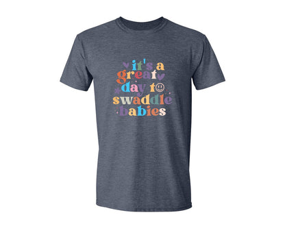 brand:Generic|color:Heather Navy|Its A Beautiful Day To Catch Babies Graphic T-Shirt