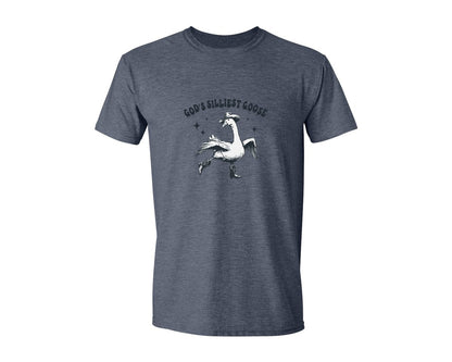 brand:Generic|color:Heather Navy|Gods Silliest Cowboy Goose Dancing Shir Graphic T-Shirt
