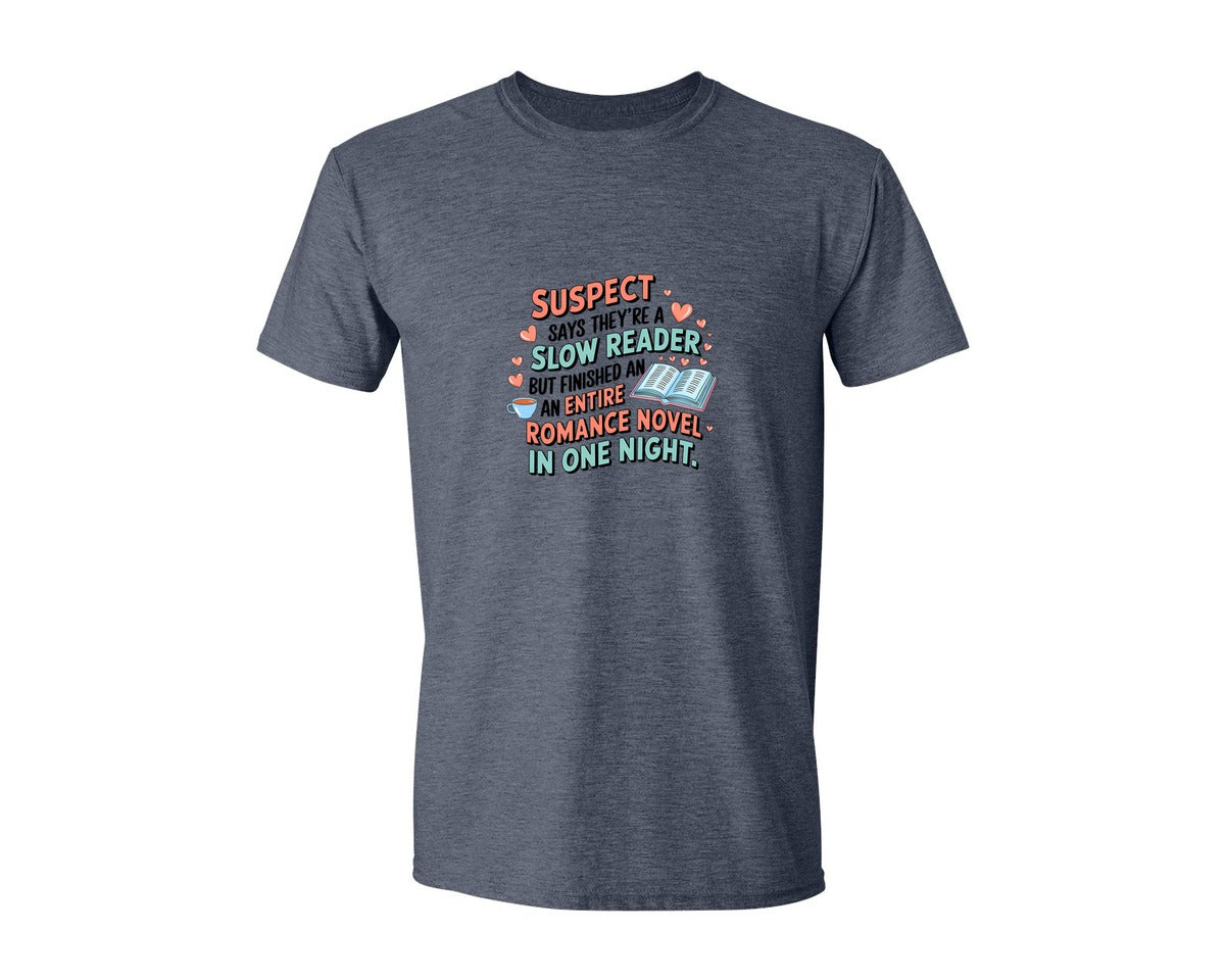 brand:Generic|color:Heather Navy|Suspect Claims Reading Lover Bookish 2 Graphic T-Shirt
