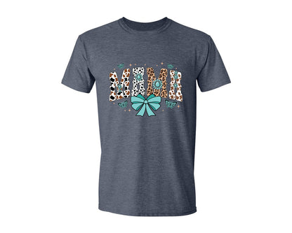 brand:Generic|color:Heather Navy|Western Mama Blue Coquette Graphic T-Shirt