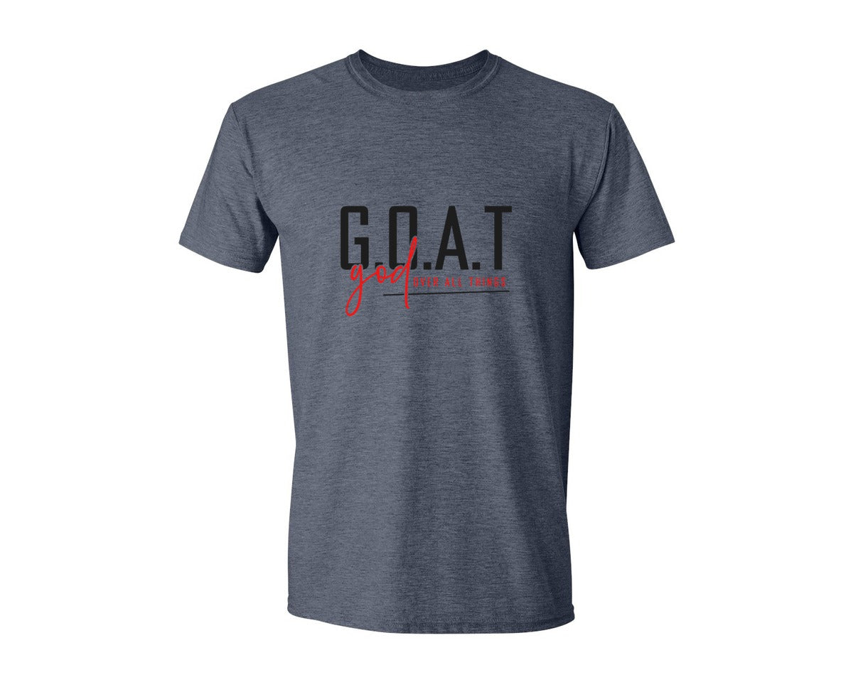 brand:Generic|color:Heather Navy|God Over All Things Shirt Design Graphic T-Shirt
