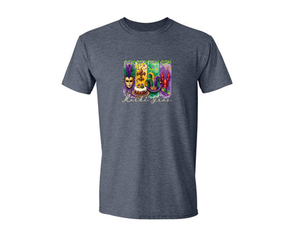 brand:Generic|color:Heather Navy|Mardi Gras Coquette 2 Graphic T-Shirt