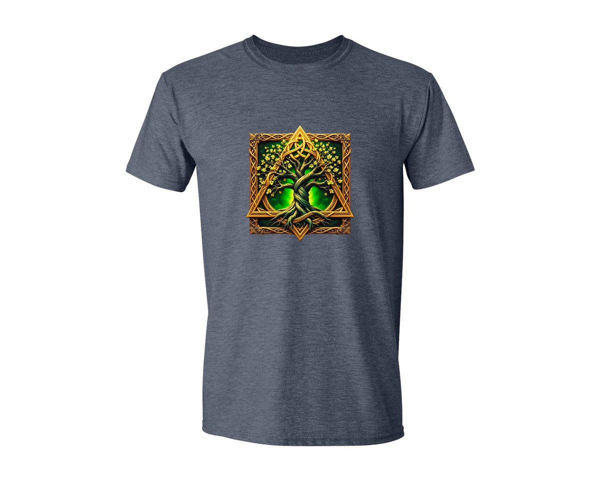 brand:Generic|color:Heather Navy|Celtic Tree Of Life Mystical Tree Graphic T-Shirt