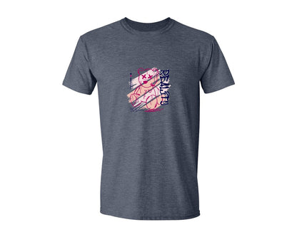 brand:Generic|color:Heather Navy|Reality Graffiti Bear Doll Streetwear Graphic T-Shirt