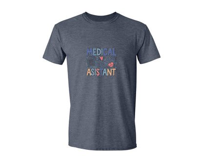 brand:Generic|color:Heather Navy|Medical Assistant 7 Graphic T-Shirt