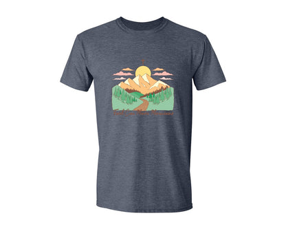 brand:Generic|color:Heather Navy|Faith Can Move Mountains Christian Quote 2 Graphic T-Shirt