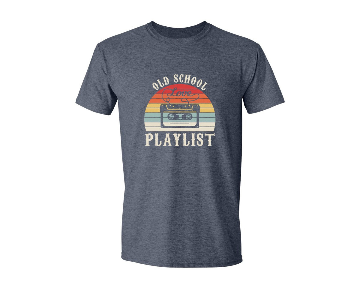 brand:Generic|color:Heather Navy|Old School Playlist 70S 80S 90S T Shirts Graphic T-Shirt