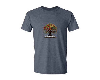 brand:Generic|color:Heather Navy|Black History Month Tree Of Knowledge Graphic T-Shirt