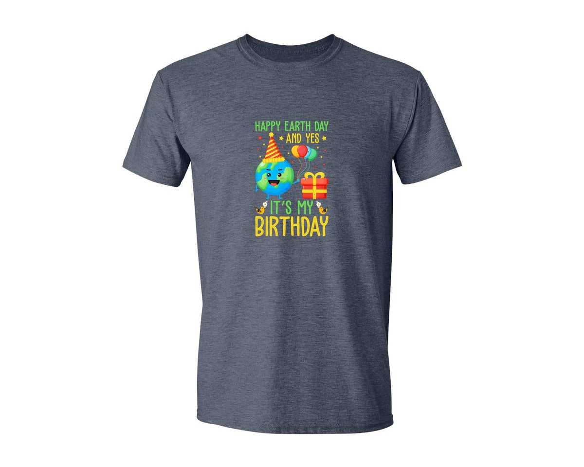 brand:Generic|color:Heather Navy|Happy Earth Day Birth Day T Shirt Graphic T-Shirt