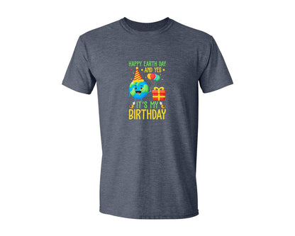 brand:Generic|color:Heather Navy|Happy Earth Day Birth Day T Shirt Graphic T-Shirt