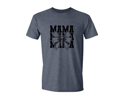 brand:Generic|color:Heather Navy|Mama Mom Mama Coquette Graphic T-Shirt