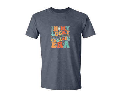 brand:Generic|color:Heather Navy|In My Lucky Engaged Era 2 Graphic T-Shirt