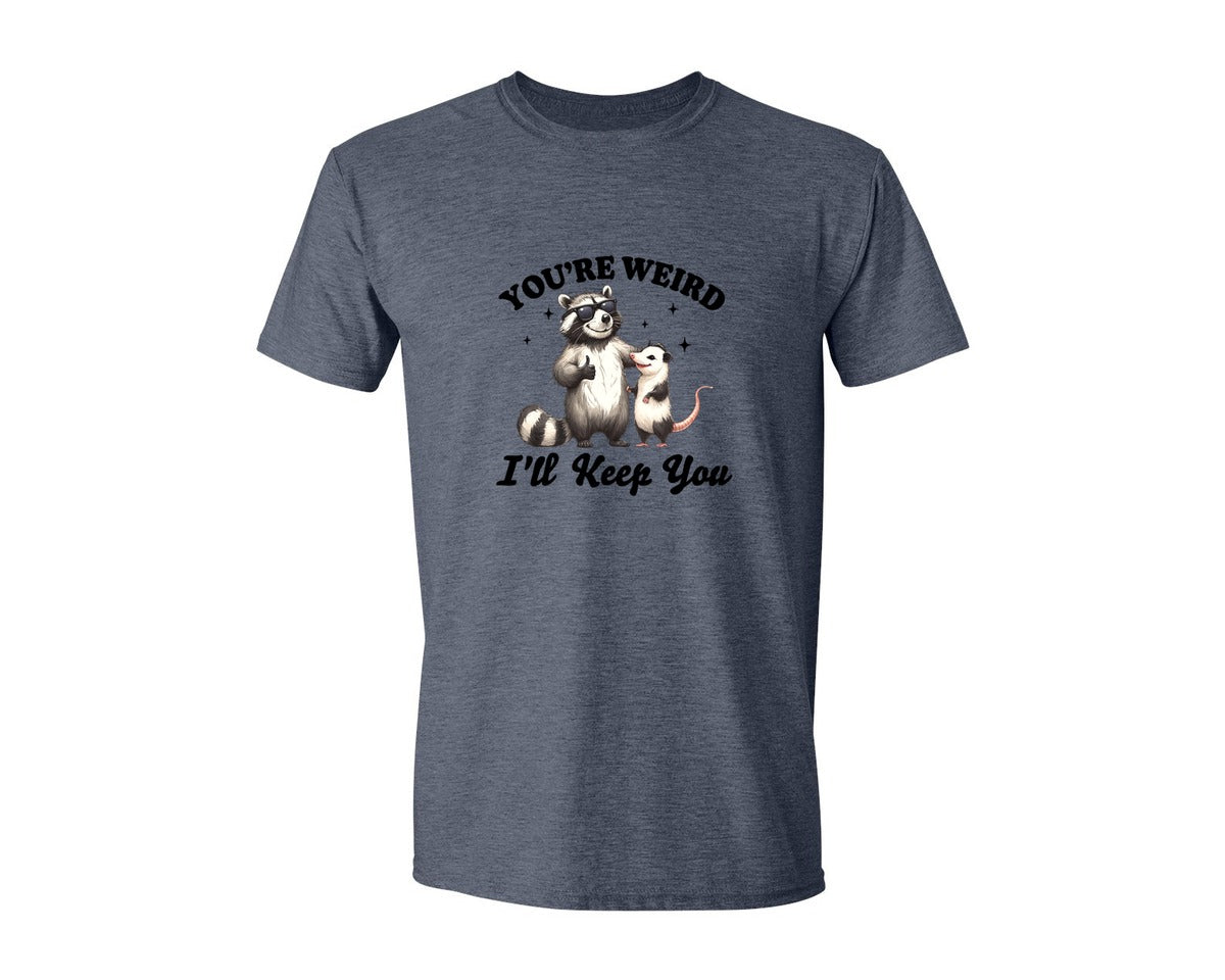 brand:Generic|color:Heather Navy|Sarcastic Funny Raccoon Possum Weird Graphic T-Shirt