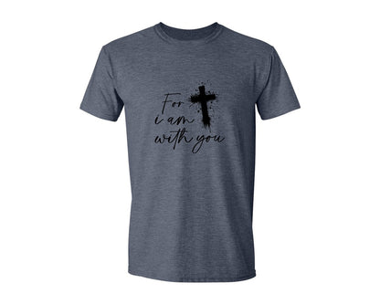 brand:Generic|color:Heather Navy|Fear Not Christianity Bible Graphic T-Shirt