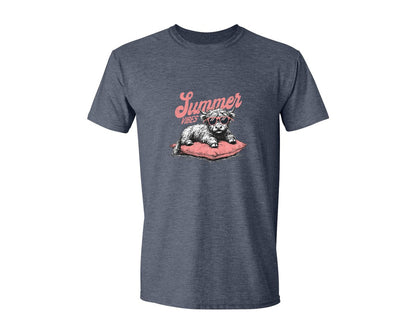 brand:Generic|color:Heather Navy|Summer Vibes Highland Cow Shirt Graphic T-Shirt