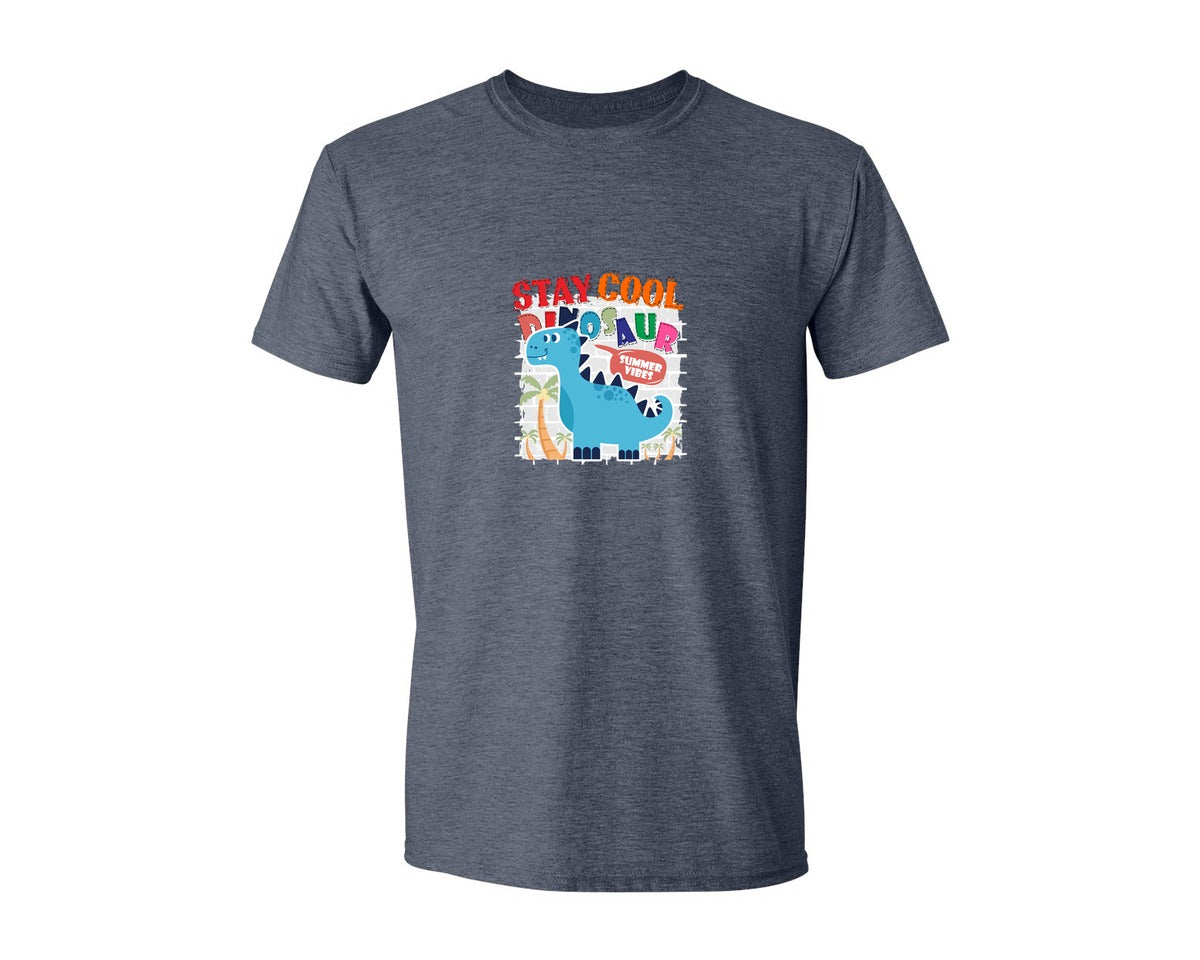 brand:Generic|color:Heather Navy|Cute Dinosaur Cartoon T Shirt Design Graphic T-Shirt