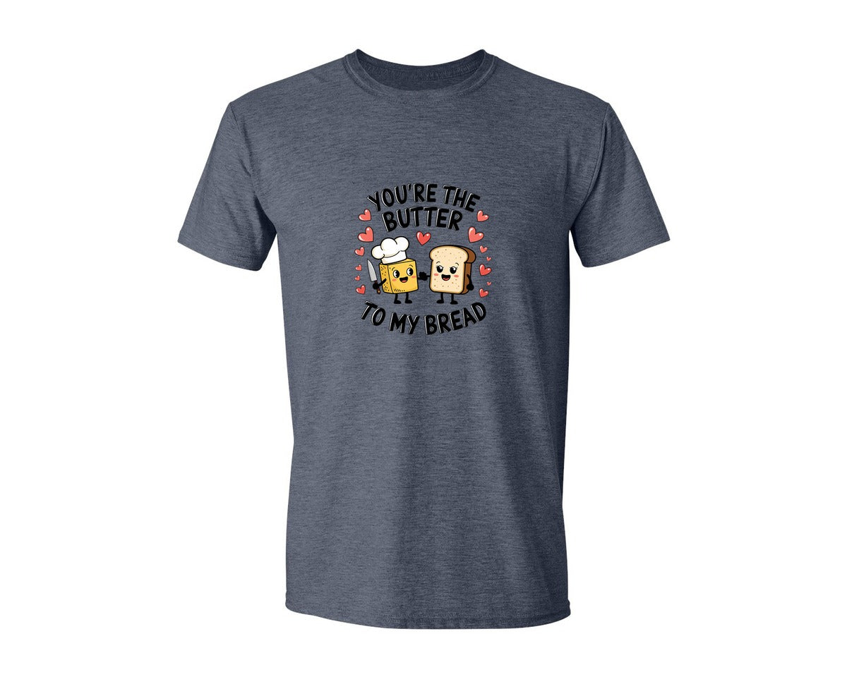 brand:Generic|color:Heather Navy|Butter To My Bread 5 Graphic T-Shirt