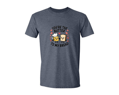 brand:Generic|color:Heather Navy|Butter To My Bread 5 Graphic T-Shirt
