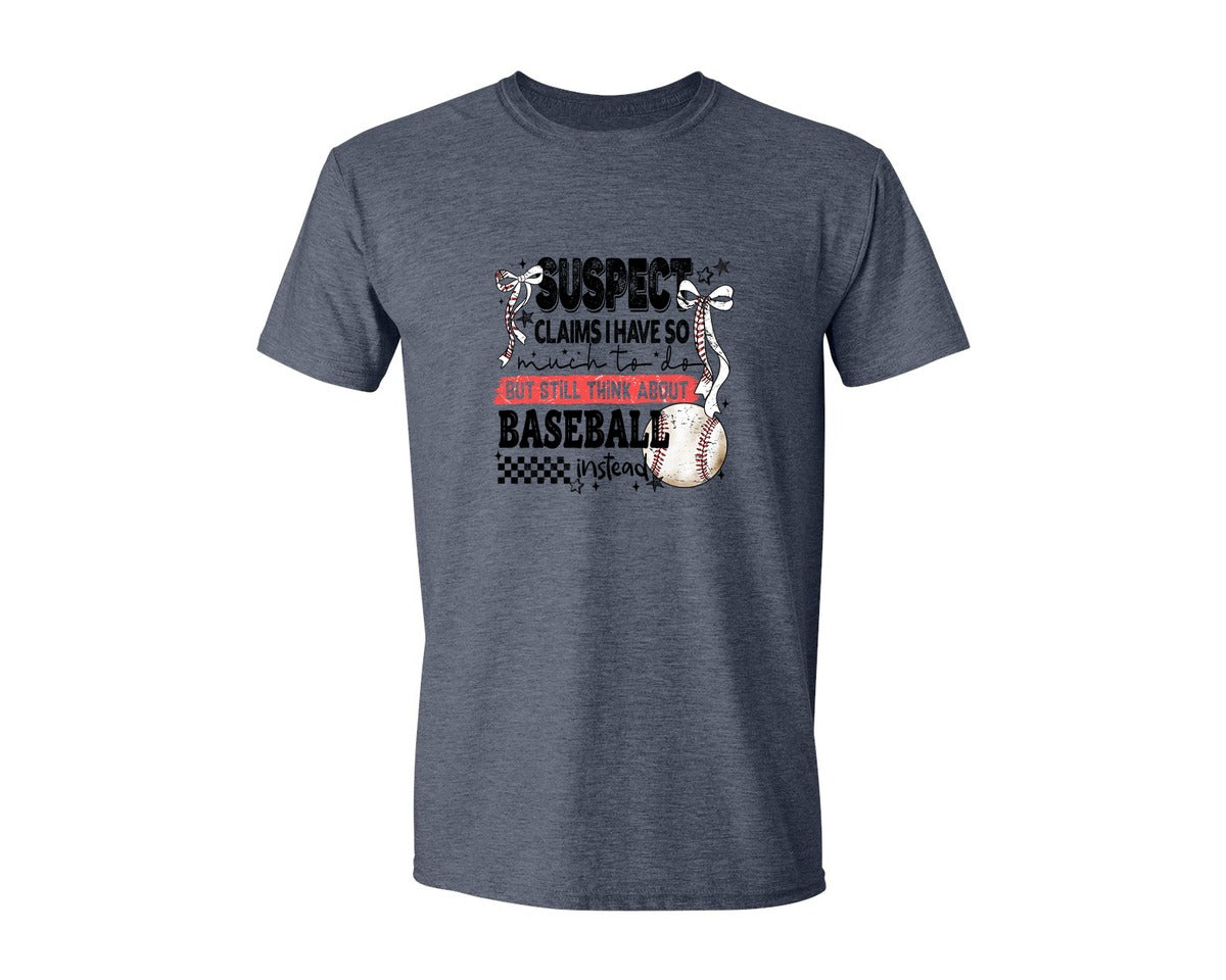 brand:Generic|color:Heather Navy|Baseball Bow Mom Quote Retro Distressed Graphic T-Shirt