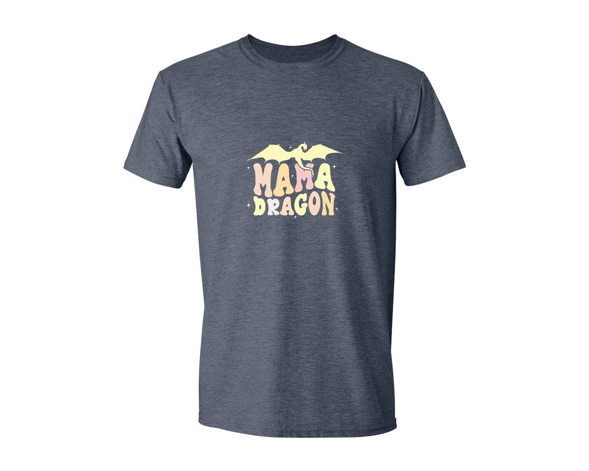 brand:Generic|color:Heather Navy|Mama Dragons Mothers Day Design Graphic T-Shirt