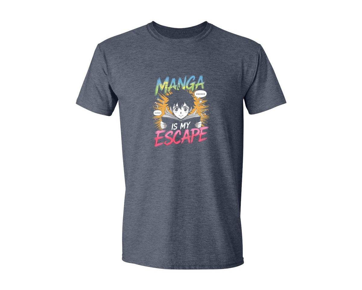 brand:Generic|color:Heather Navy|Manga Is My Escape T Shirt Graphic T-Shirt