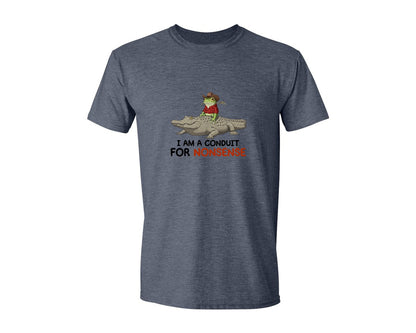 brand:Generic|color:Heather Navy|I Am A Conduit For Nonsense Frog And All Graphic T-Shirt