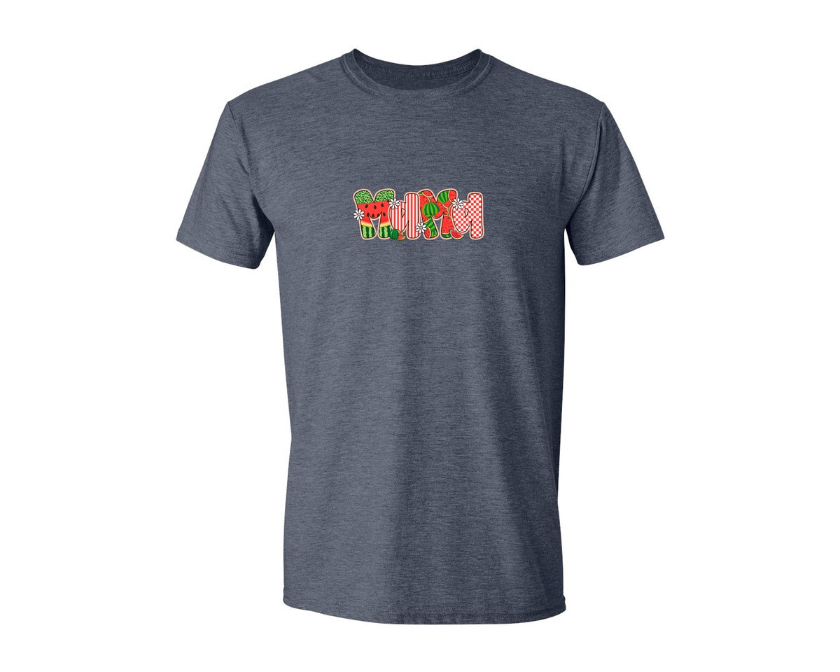 brand:Generic|color:Heather Navy|Summer Mama Mama Watermelon 2 Graphic T-Shirt