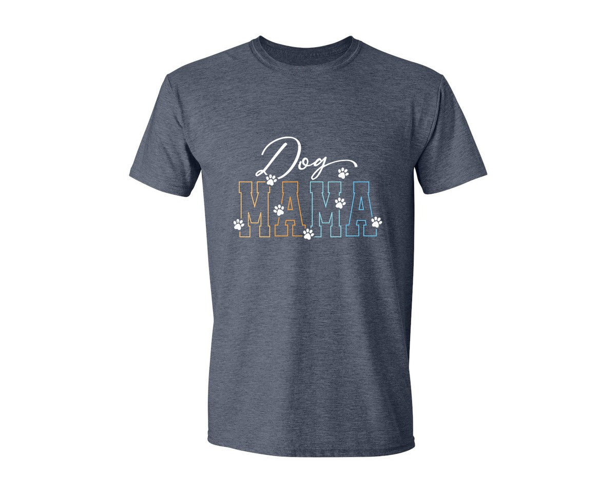 brand:Generic|color:Heather Navy|Dog Mama Mama Mama Varsity Graphic T-Shirt
