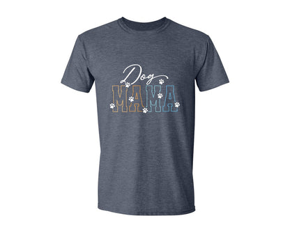 brand:Generic|color:Heather Navy|Dog Mama Mama Mama Varsity Graphic T-Shirt