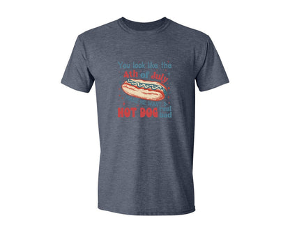 brand:Generic|color:Heather Navy|You Look Like The 4Th Of July Makes 3 Graphic T-Shirt