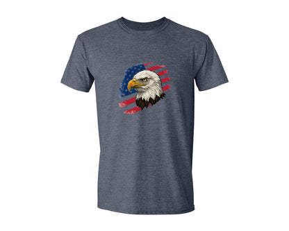 brand:Generic|color:Heather Navy|American Eagle With Flag Patriotic Graphic T-Shirt