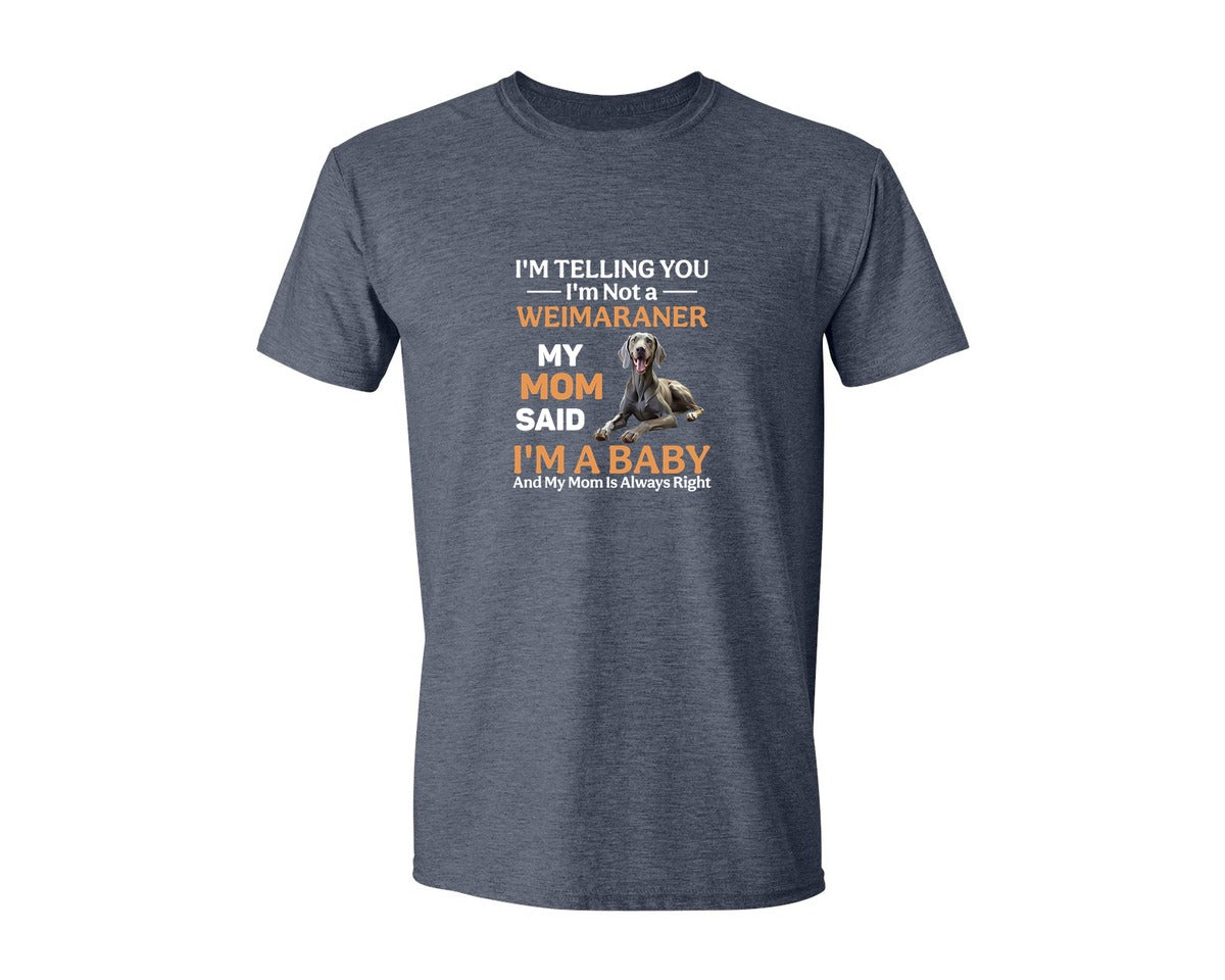 brand:Generic|color:Heather Navy|Im Telling You Im Not Weimaraner Mom Graphic T-Shirt