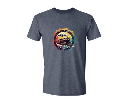 brand:Generic|color:Heather Navy|Just A Boy Who Loves Trains Graphic T-Shirt