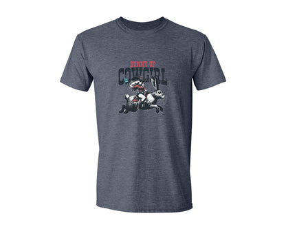 brand:Generic|color:Heather Navy|Bunny Up Cowgirl Easter Egg Shirt Graphic T-Shirt