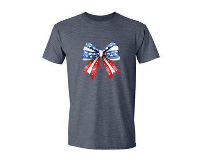 brand:Generic|color:Heather Navy|4Th Of July Bow Design T Shirt 7 Graphic T-Shirt