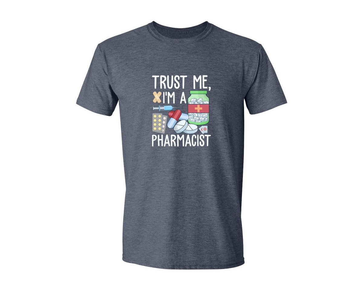 brand:Generic|color:Heather Navy|Pharmacist Trust Me Career T Shirt Graphic T-Shirt