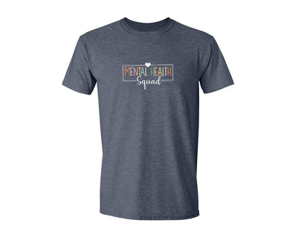 brand:Generic|color:Heather Navy|Mental Health Squad Brain Illness Mental Graphic T-Shirt
