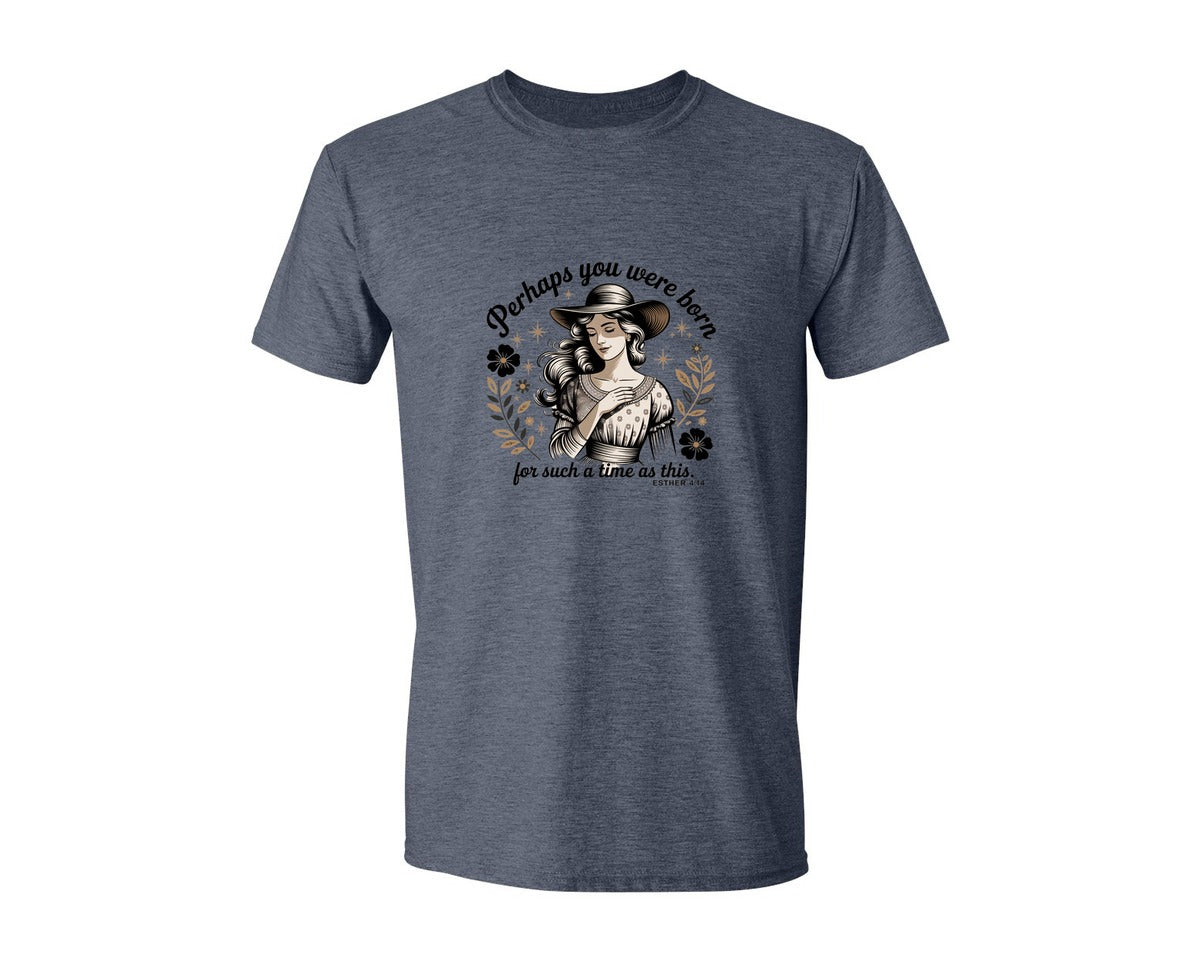 brand:Generic|color:Heather Navy|Perhaps You Were Born Christian 2 Graphic T-Shirt
