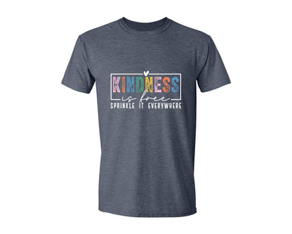brand:Generic|color:Heather Navy|Kindness Is Free Sprinkle It Everywhere 81 Graphic T-Shirt