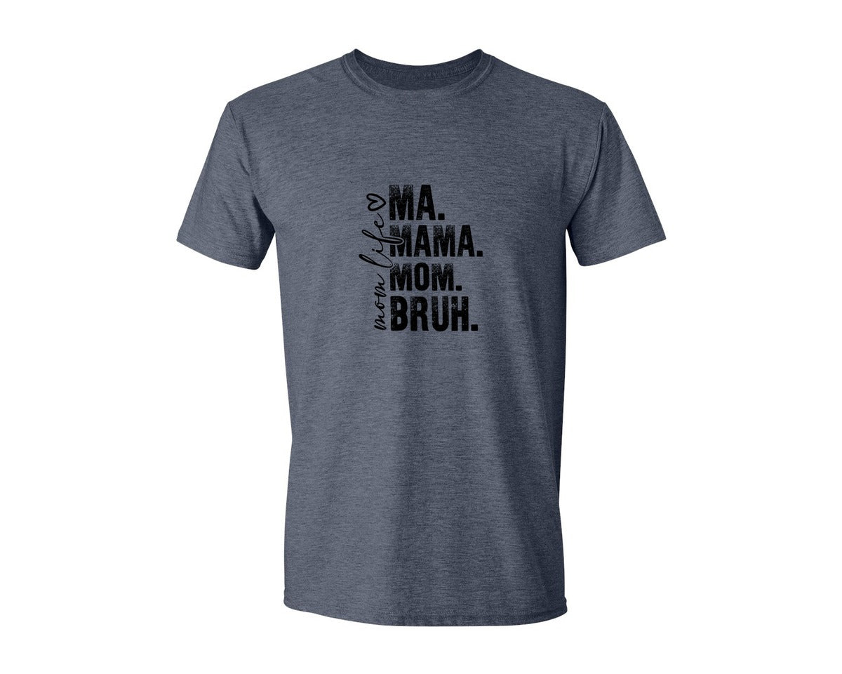 brand:Generic|color:Heather Navy|Funny Mom Ma Mama Mom Bruh 2 Graphic T-Shirt